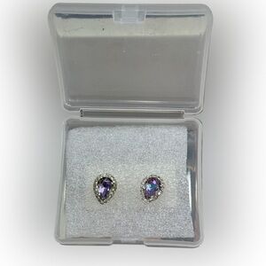 Earrings Mystic Topaz 925 Solid Sterling Silver Stud 12mm